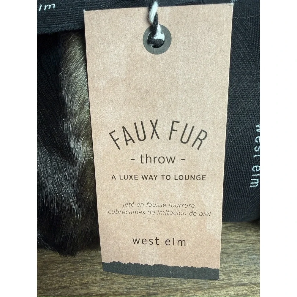 NEW With Tags West Elm Faux Fur Ombre Throw 47